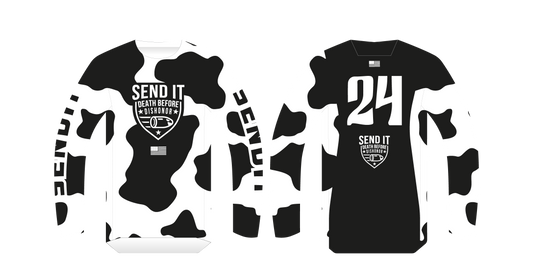 Send it White/Black Cow Jersey